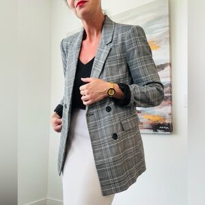 DYNAMITE Plaid Double Breasted Blazer NWT